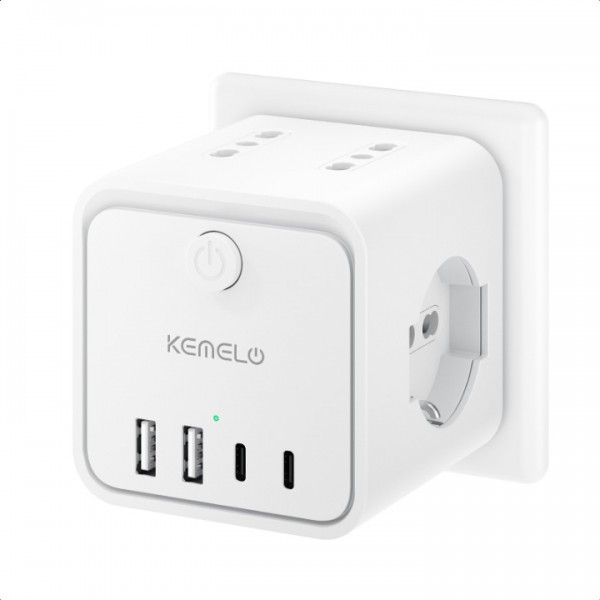 Power Strip with 4 Universal Sockets 10/16A ITA an...