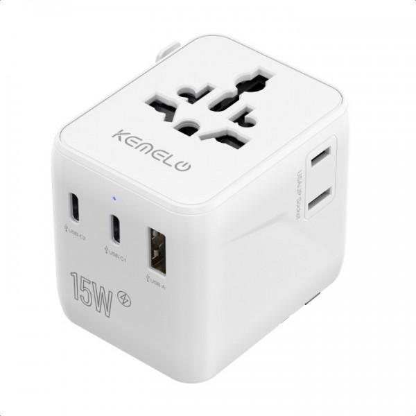 5 in 1 Worldwide Travel Adapter with 1 Universal P...